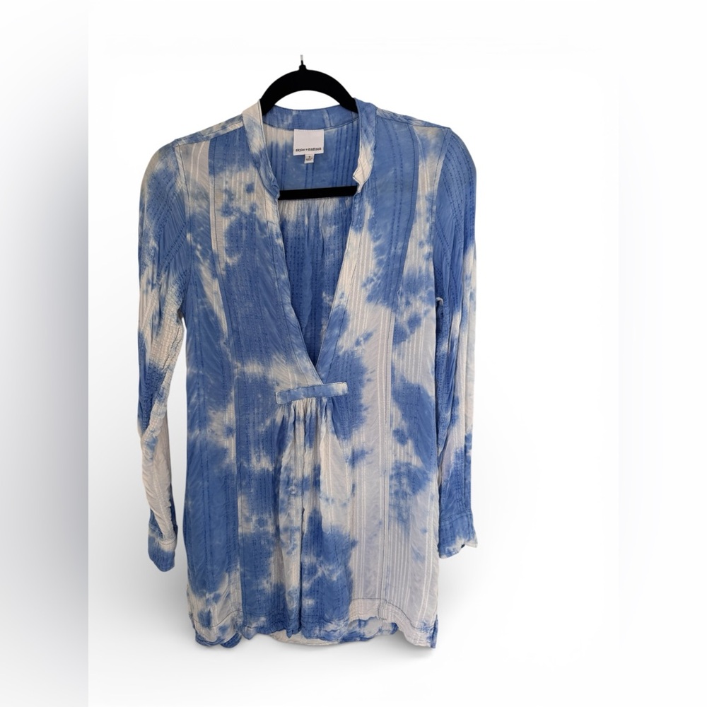 Skylar + Madison blue line tie dye mini dress swim coverup 100% rayon